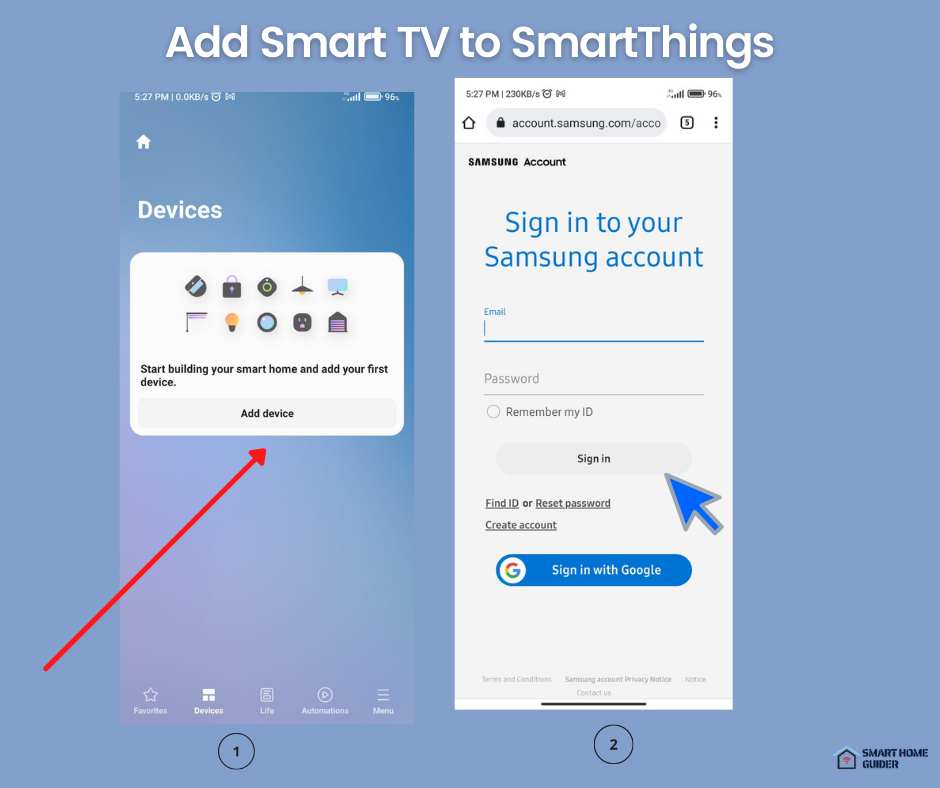  Download the SmartThings application on your smartphone