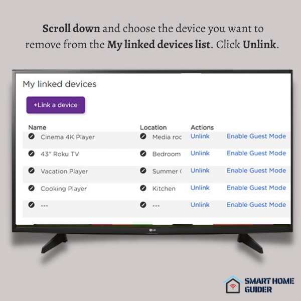 search for connected device option on rolu tv